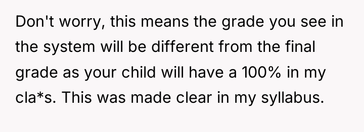 Don't worry, this means the grade you see in the...