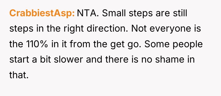 CrabbiestAsp NTA. Small steps are still steps in the right...