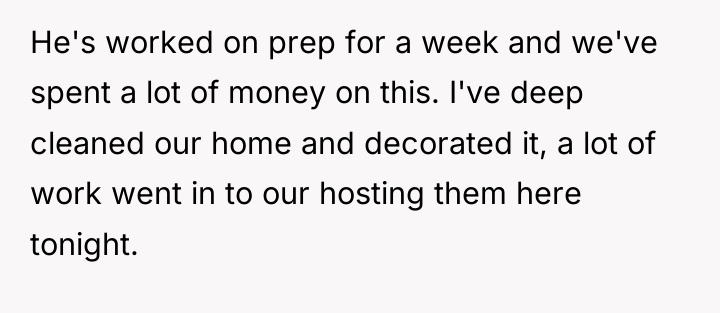 He's worked on prep for a week and we've spent...