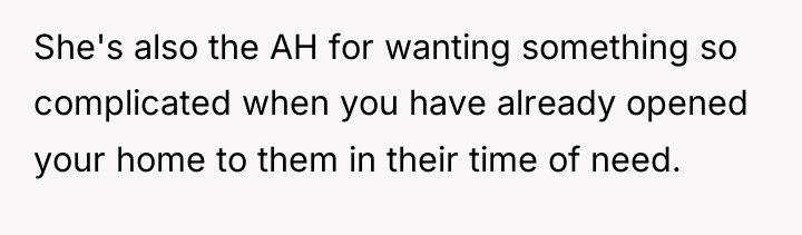 She's also the AH for wanting something so complicated when...