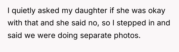 I quietly asked my daughter if she was okay with...