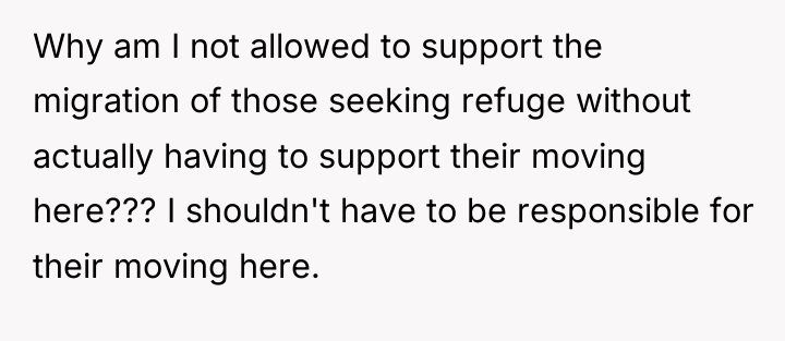 Why am I not allowed to support the migration of...