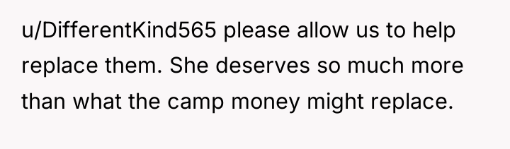 u/DifferentKind565 please allow us to help replace them. She deserves...