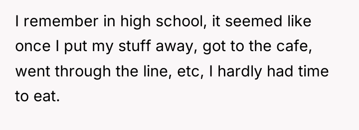 I remember in high school, it seemed like once I...