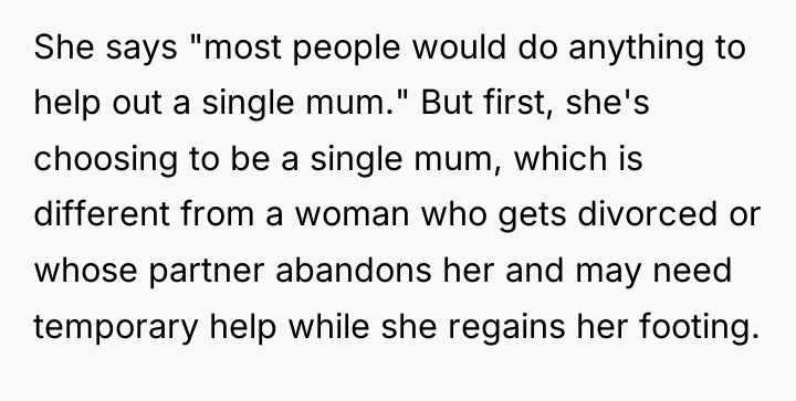 She says "most people would do anything to help out...