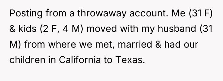 Posting from a throwaway account. Me (31 F) & kids...
