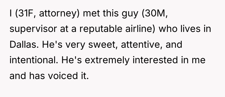 I (31F, attorney) met this guy (30M, supervisor at a...