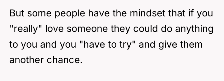 But some people have the mindset that if you "really"...