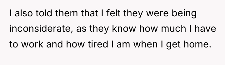 I also told them that I felt they were being...