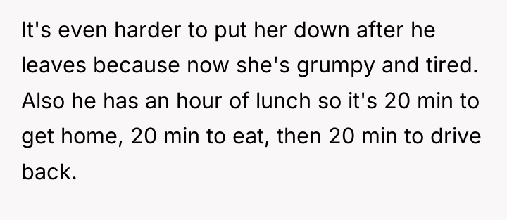 It's even harder to put her down after he leaves...