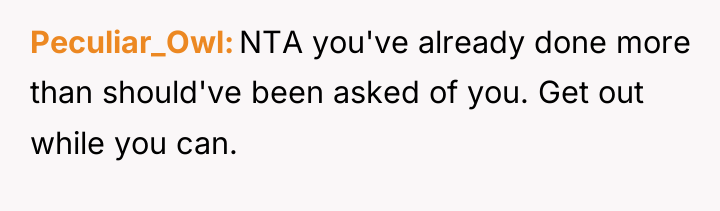 Peculiar_Owl NTA you've already done more than should've been asked...