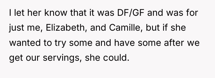 I let her know that it was DF/GF and was...