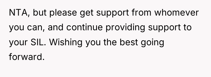NTA, but please get support from whomever you can, and...