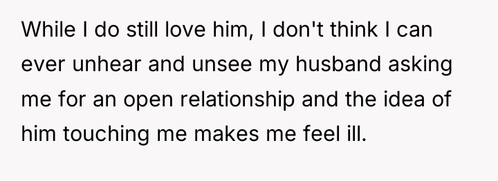 While I do still love him, I don't think I...