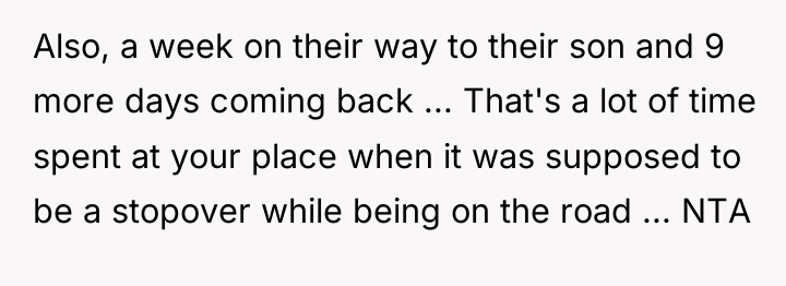 Also, a week on their way to their son and...