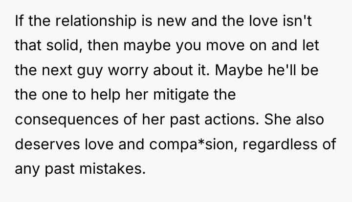 If the relationship is new and the love isn't that...