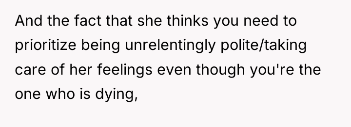 And the fact that she thinks you need to prioritize...