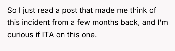 So I just read a post that made me think...