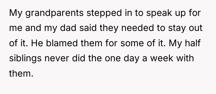 My grandparents stepped in to speak up for me and...
