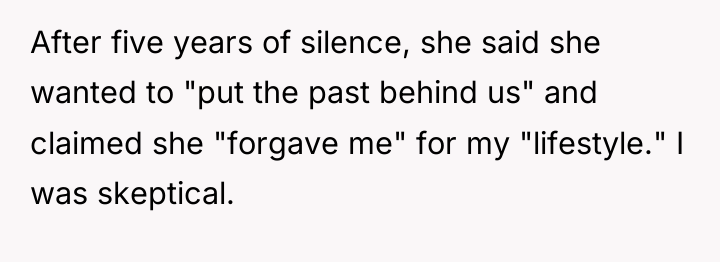 After five years of silence, she said she wanted to...