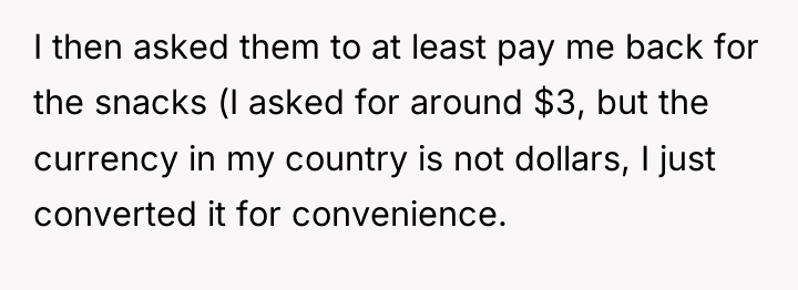 I then asked them to at least pay me back...