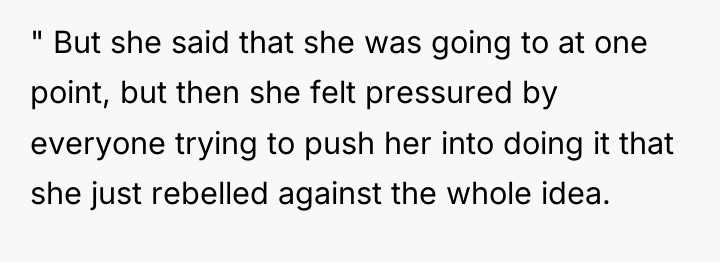 " But she said that she was going to at...