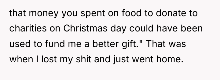 that money you spent on food to donate to charities...