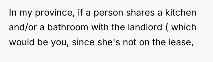 In my province, if a person shares a kitchen and/or...