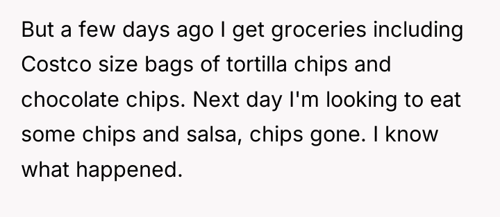 But a few days ago I get groceries including Costco...