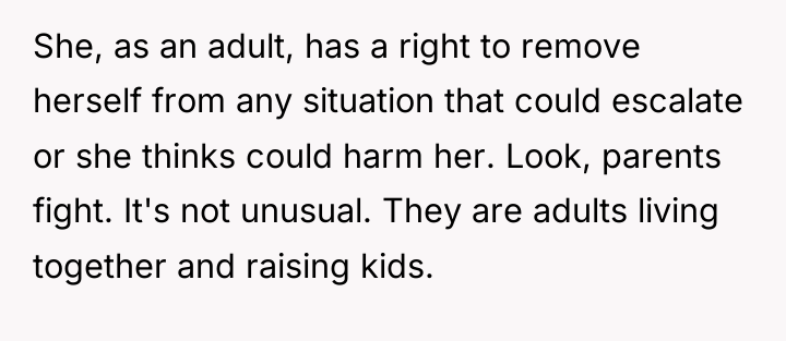 She, as an adult, has a right to remove herself...