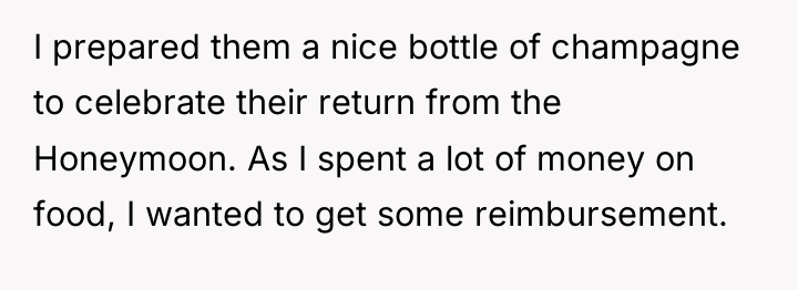 I prepared them a nice bottle of champagne to celebrate...