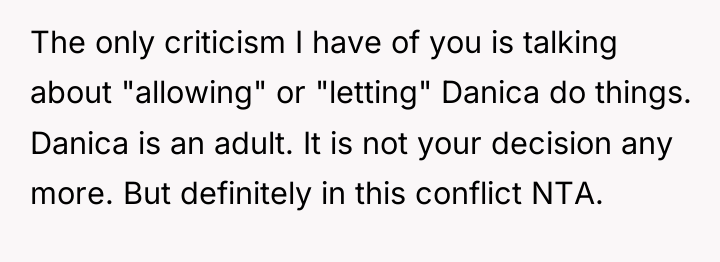 The only criticism I have of you is talking about...