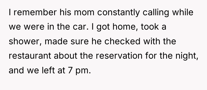 I remember his mom constantly calling while we were in...