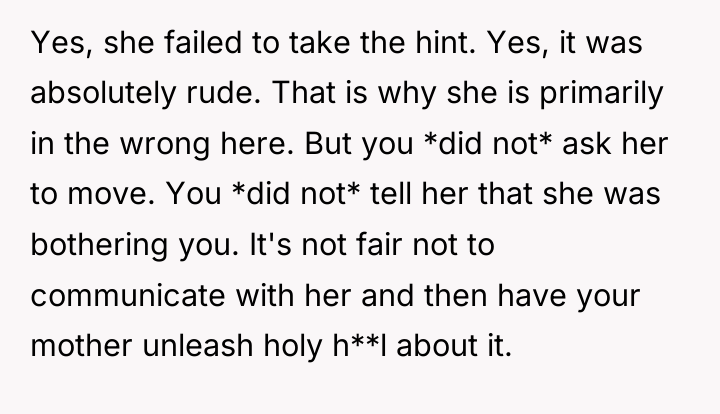 Yes, she failed to take the hint. Yes, it was...