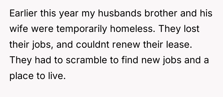 Earlier this year my husbands brother and his wife were...