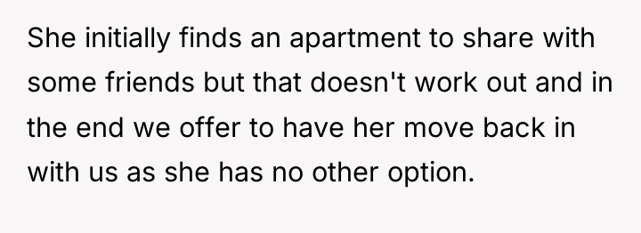 She initially finds an apartment to share with some friends...
