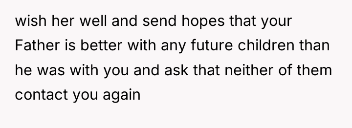 wish her well and send hopes that your Father is...