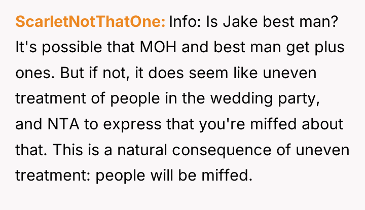 ScarletNotThatOne Info: Is Jake best man? It's possible that MOH...