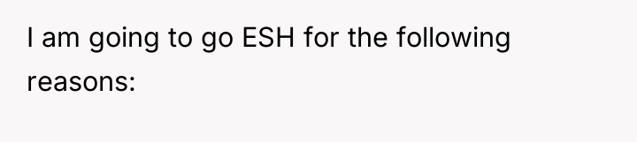 I am going to go ESH for the following reasons: