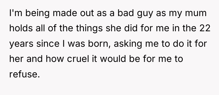 I'm being made out as a bad guy as my...