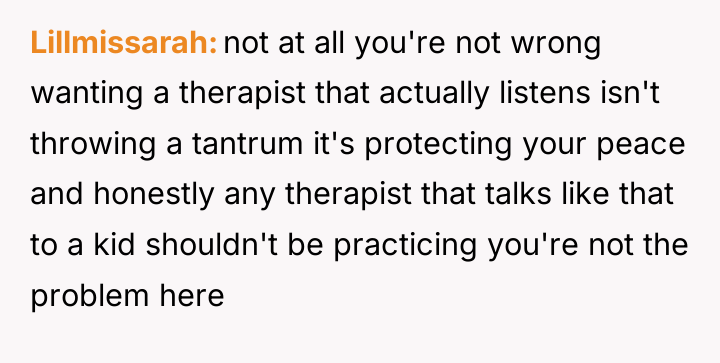 Lillmissarah not at all you're not wrong wanting a therapist...