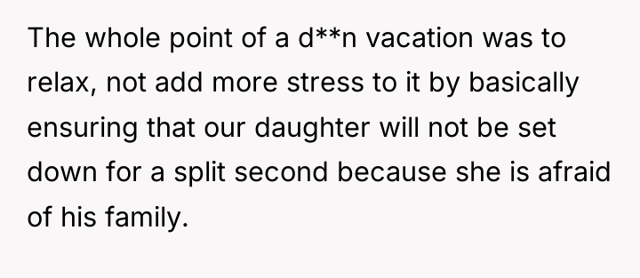 The whole point of a d**n vacation was to relax,...