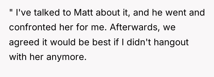 " I've talked to Matt about it, and he went...