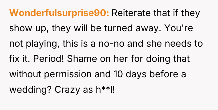 Wonderfulsurprise90 Reiterate that if they show up, they will be...
