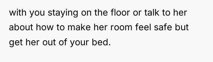 with you staying on the floor or talk to her...