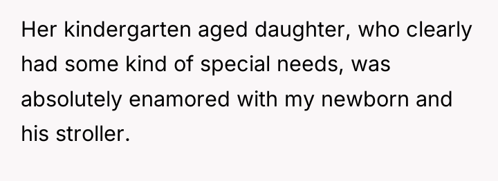 Her kindergarten aged daughter, who clearly had some kind of...