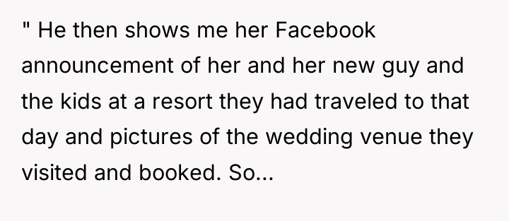 " He then shows me her Facebook announcement of her...