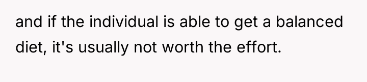 and if the individual is able to get a balanced...