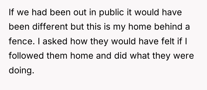 If we had been out in public it would have...