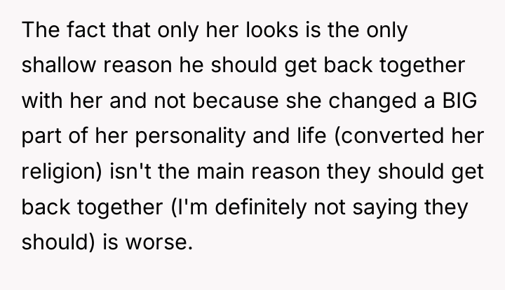 The fact that only her looks is the only shallow...